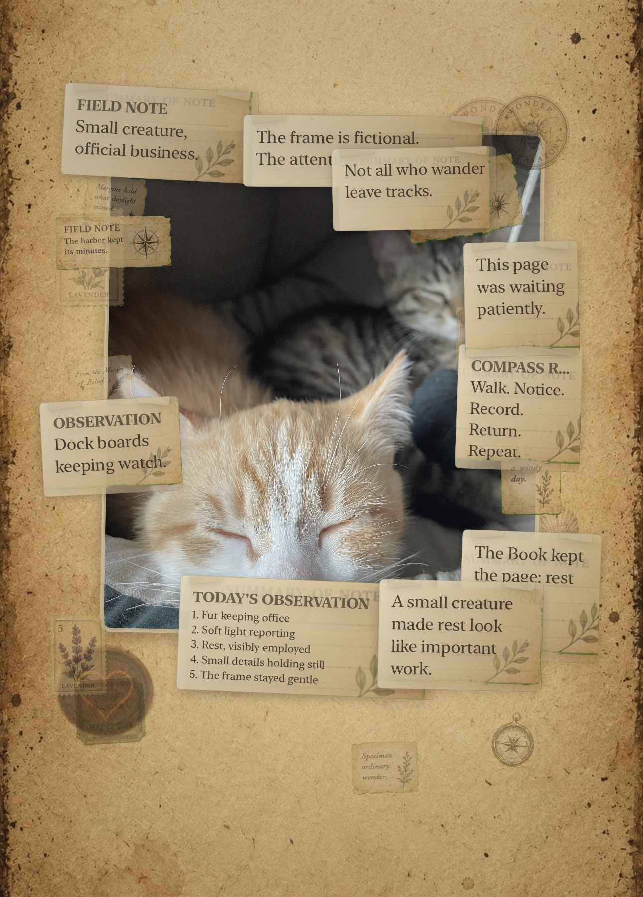 Ron and Hermione resting together in a ReEnchanted field-note collage