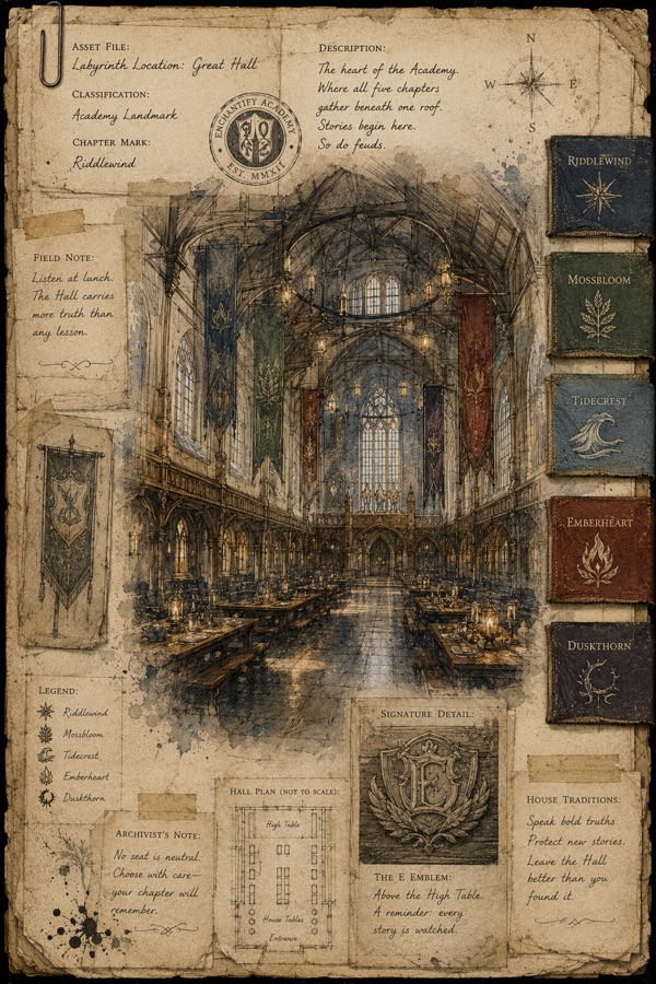 Illustrated dossier of the Great Hall of the Academy