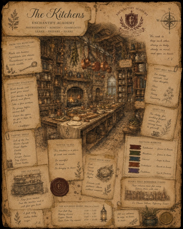 Illustrated dossier of the Academy Kitchens