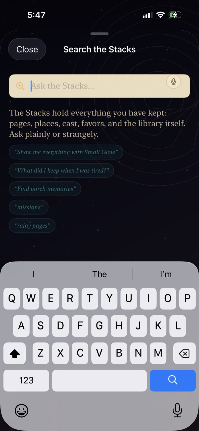 Search the Stacks input with suggested searches