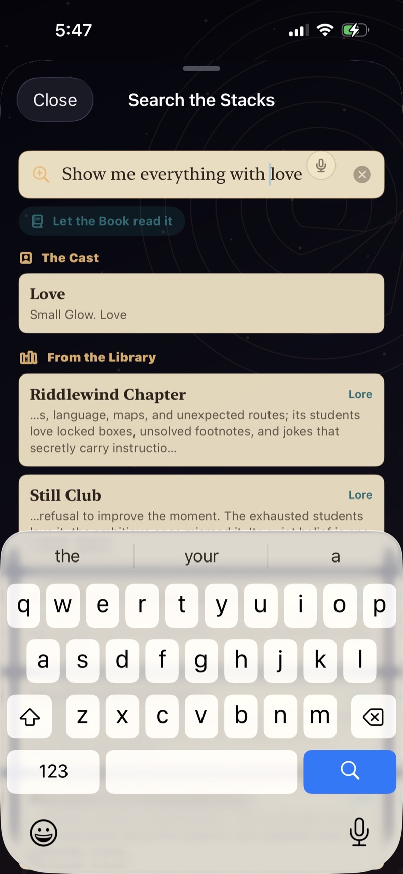 Semantic search results for everything with love