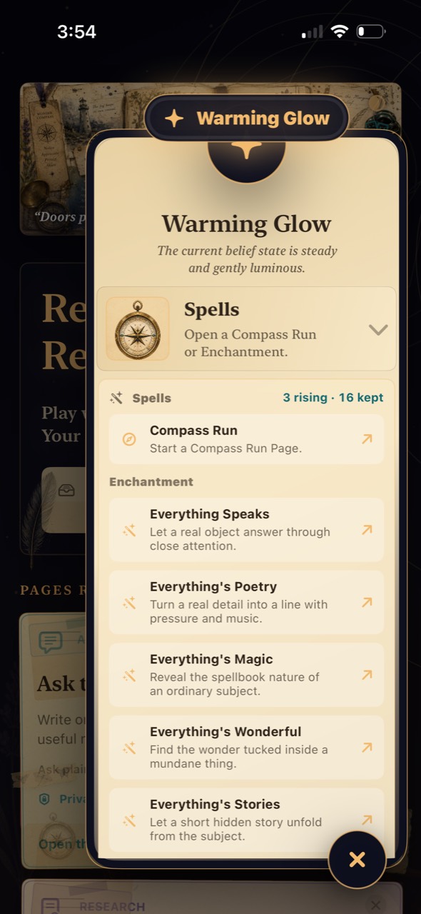 Spells and Enchantments screen